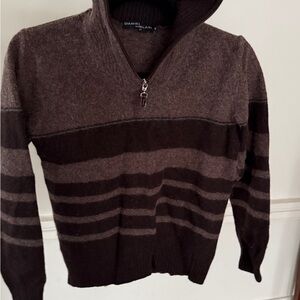 Boys Wool Brown Striped Sweater